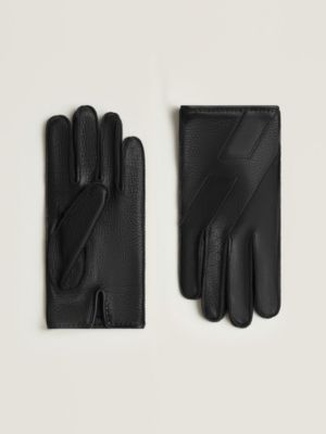 手袋 - メンズ カシミヤニットキャップ＆レザーグローブ | Hermès